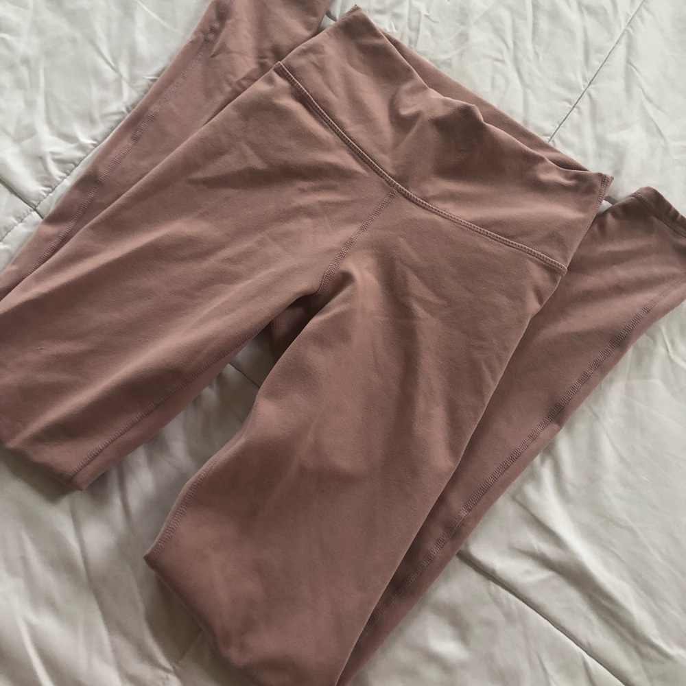 Mauve High-Waisted Fabletics Workout Leggings